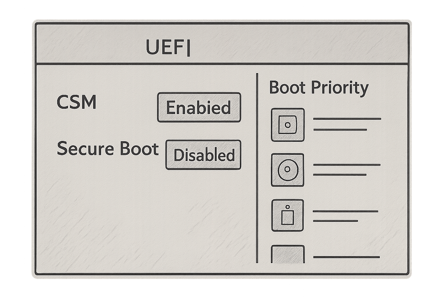 legacy boot enable BIOS
