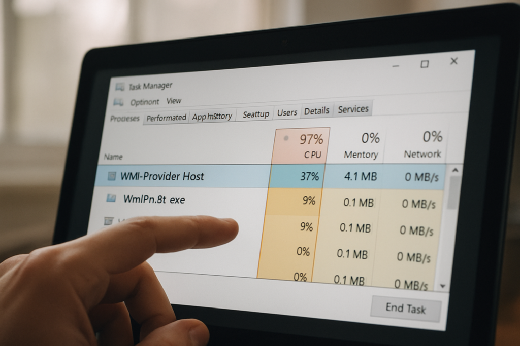 WMI Provider Host high CPU fix : résoudre définitivement l’utilisation CPU excessive de WmiPrvSE.exe